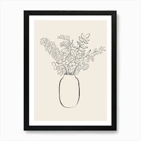 Flower Vase - Black Art Print