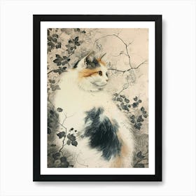 Turkish Angora Cat Japanese Illustration 2 Art Print