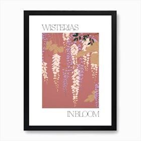 Wisterias In Bloom Flowers Bold Illustration 2 Art Print