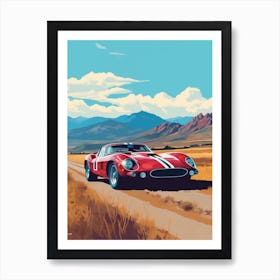 A Ferrari 250 Gto In The Andean Crossing Patagonia Illustration 2 Art Print