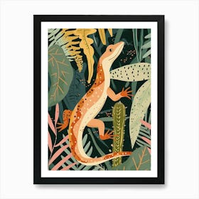 Modern Abstract Lizard Illustration 1 Art Print