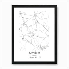 Kevelaer,Germany Minimalist Map Art Print