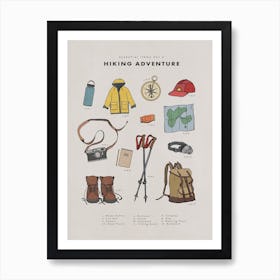 Hiking Things Art Print