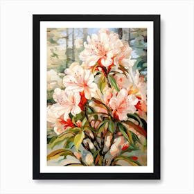 Azalea Flower Still Life Painting 2 Dreamy Art Print