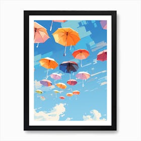 Umbrellas In The Sky Art Print