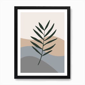 Palm Leaf Vector Illustration Art Print