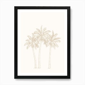 Palm Trees - Beige Art Print