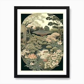 Japanese Friendship Garden, Usa Vintage Botanical Art Print