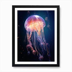 Moon Jellyfish Neon 3 Art Print