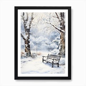 Winter Bench 4 Art Print