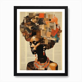 Afro Collage Portrait 2 Art Print