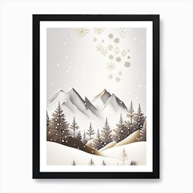 Snowflakes, In The Mountains, Snowflakes, Marker Art 1 Art Print