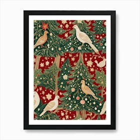 Christmas Doves Art Print