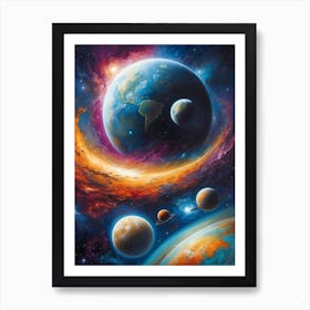 Planets In Space 7 Art Print
