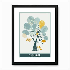 Sycamore Tree Flat Illustration 4 Poster Art Print