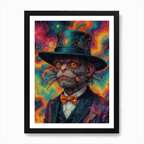 Monkey In A Top Hat Art Print