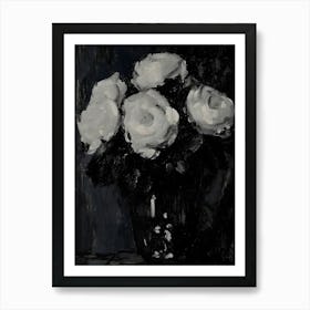 White Roses In A Vase 7 Art Print