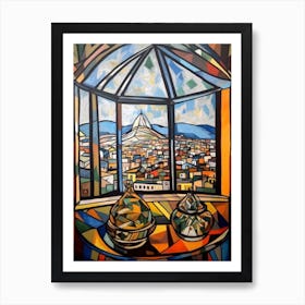 Window View Cape Town Of In The Style Of Cubism 1 Art Print