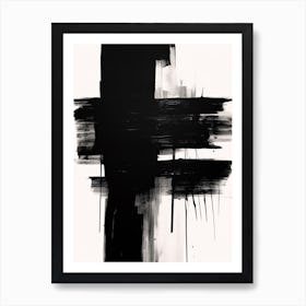 Black Art Brush Strokes 2 Art Print