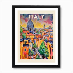 Milan Italy Fauvist Painting Travel Poster Art Print