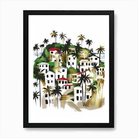 Palm Trees On The Island Art Print