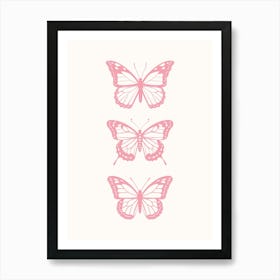 Butterflies Pink Poster Art Print