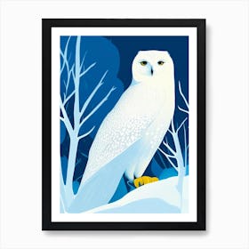 Snowy Owl Pop Matisse Bird Art Print