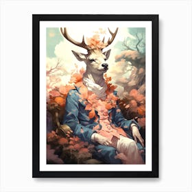 Deer In Autumn Art Print