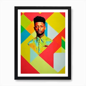 21 Savage Colourful Pop Art Art Print