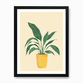 Chinese Evergreen Plant Minimalist Illustration 1 Art Print