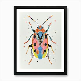 Colourful Insect Illustration June Bug 1 Art Print