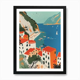 Travel Poster Happy Places Amalfi Coast 2 Art Print