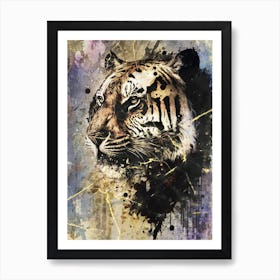 A Nice Tiger Art Illustration In A Painting Style 02 Art Print