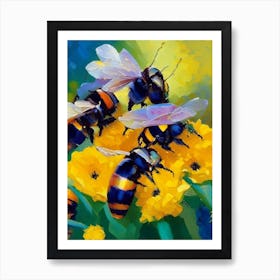 Buzzing Bees 1 Painting Art Print