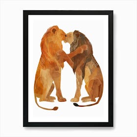 Barbary Lion Rituals Clipart 3 Art Print