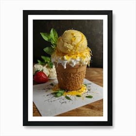 Ice Cream In A Cone Art Print