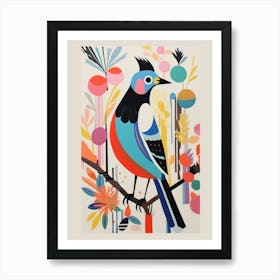 Colourful Scandi Bird Lapwing 3 Art Print