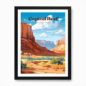 Canyonlands National Park Utah USA Camping Travel Illustration Art Print