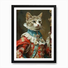 Royal Kitten Rococo Inspired Painting 2 Art Print