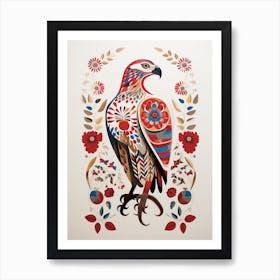 Scandinavian Bird Illustration Red Tailed Hawk 1 Art Print