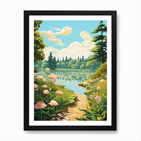 Vandusen Botanical Garden Canada Illustration 3  Art Print