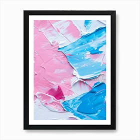 Abstract Background With Pink And Blue Paint Art Print