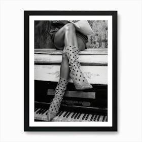 High Heels Black And White Fashion Art Print