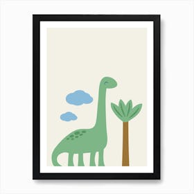 Dinosaur And Tree Art Print