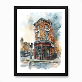 Hackney London Borough   Street Watercolour 8 Art Print