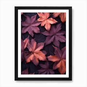 Dark Autumn Leaves Art Print