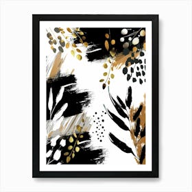 Abstract Gold And Black Painting 13 Art Print