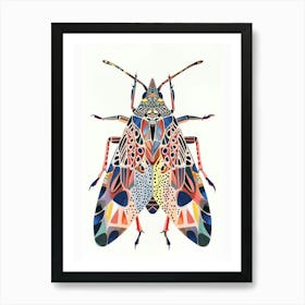 Colourful Insect Illustration Leafhopper 1 Art Print