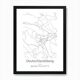 Deutschlandsberg,Austria Minimalist Map Art Print