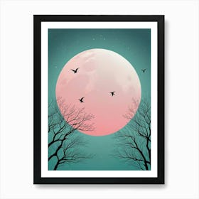 Fly Away Moon Scene (9) Art Print